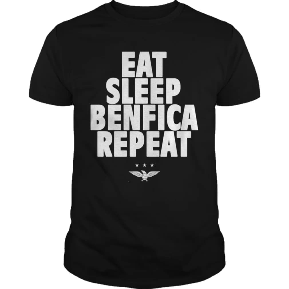 Funny T Shirt Eat Sleep Benfica Repeat T-Shirt Tshirt Men Tee
