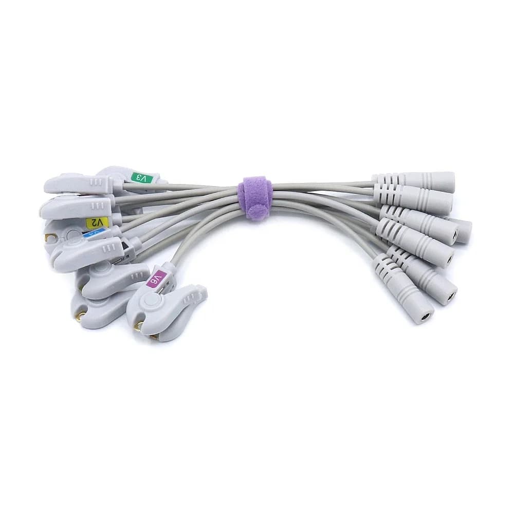 EKG Electrode Multi-function 4.0 Banana Pinch Adapter Cable 10 Pcs/set Purple