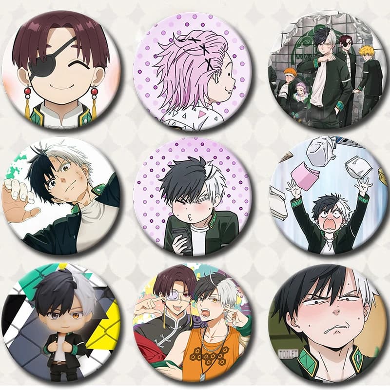 Anime WIND BREAKER Figures Sakura Haruka Suo Hayato Cosplay Double Flash Metal Laser Badges Character KAJI REN Decor Pins Brooch