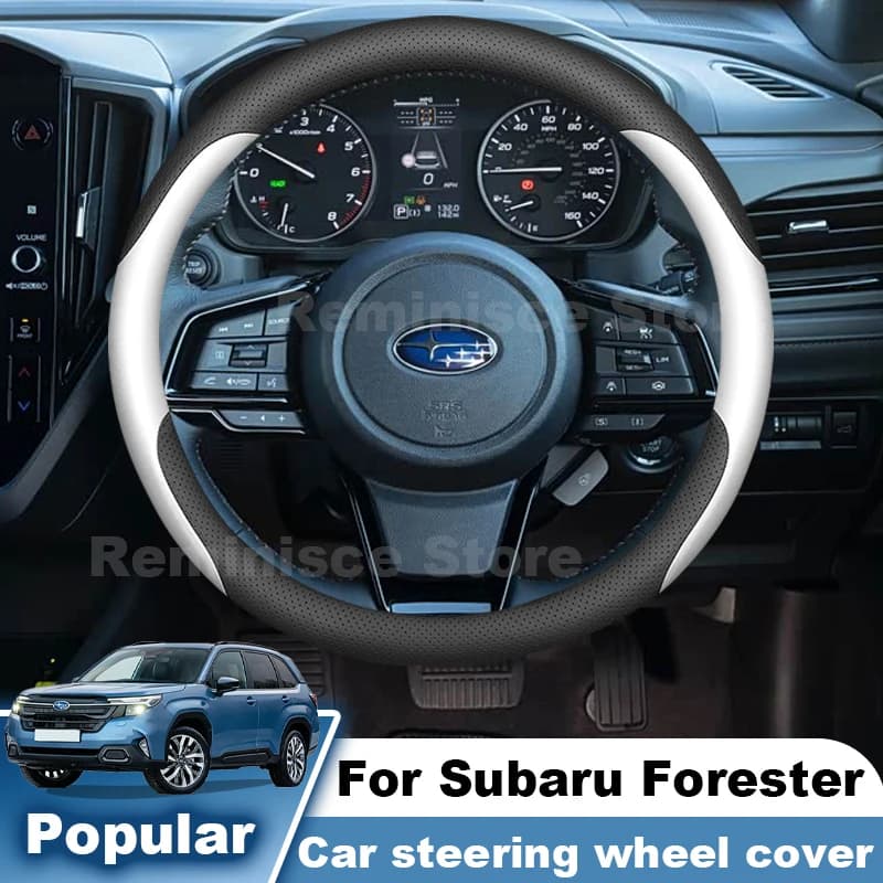 Nappa Leather Car Steering Wheel Cover For Subaru Forester 2026 2025-2014 Ultra Thin Non Slip Steering Wheel Cover Accessories