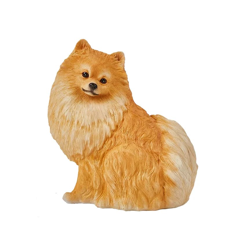 Simulation dog ornament cute Pomeranian creative home decoration ornament animal model resin