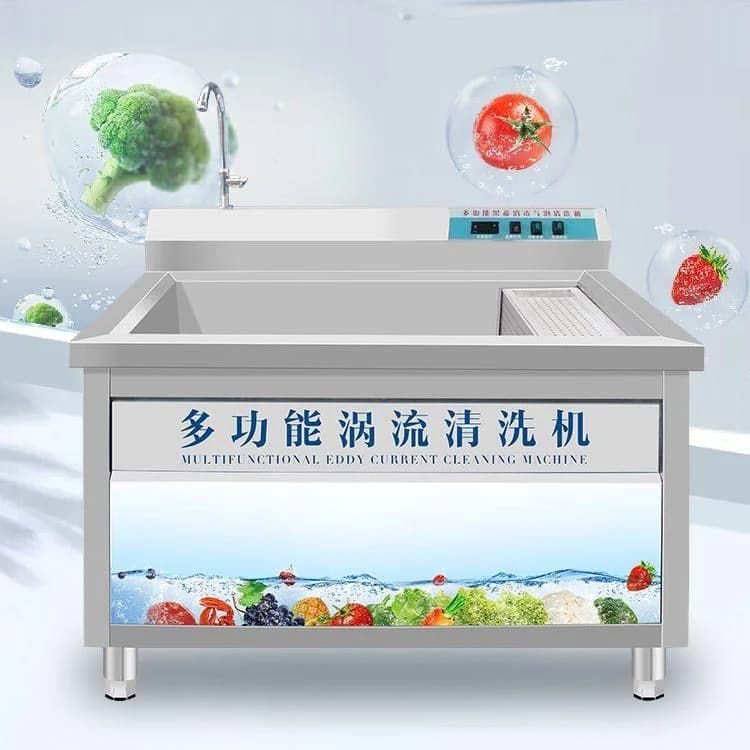Easy to Operate Fully Automatic Motor Kitchen Vegetable Fruit Washing Machine Air Bubble Cleaning for Corn Nuts Easy Operation