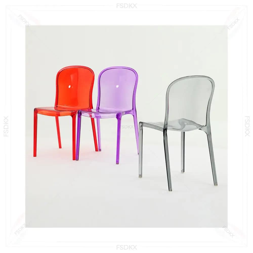 Modern Transparent Dining Chairs Mint Green Stylish Clear Acrylic Crystal Armless Ghost Chair Plastic PC Optimal Restaurants