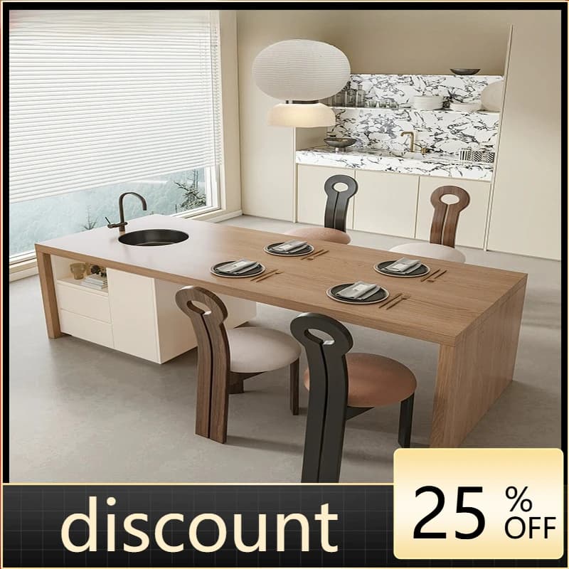 LH flush island table integrated kitchen living room dining room mobile guide
