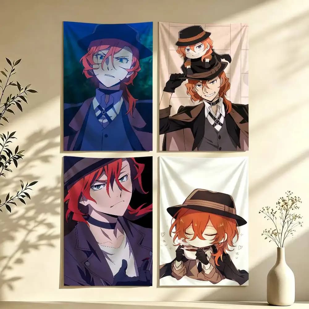 Anime C-Chuuya N-Nakahara Flag Digital Printing Banner for Garage Wall Out Door Decoration