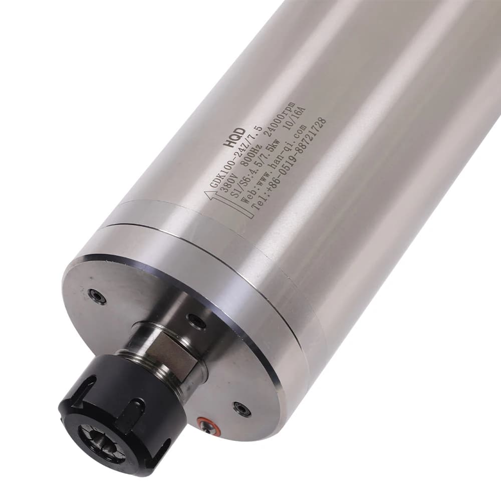 HQD High-Speed 7.5KW 24000Rpm 800Hz 380V ER25 Water Cooling CNC Spindle Motor for Polishing GDK100-24Z/7.5