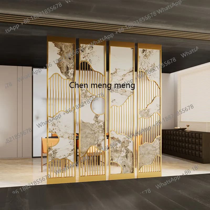 Light luxury screen partition living room modern simple dining room new Chinese entrance entrance hollow grille
