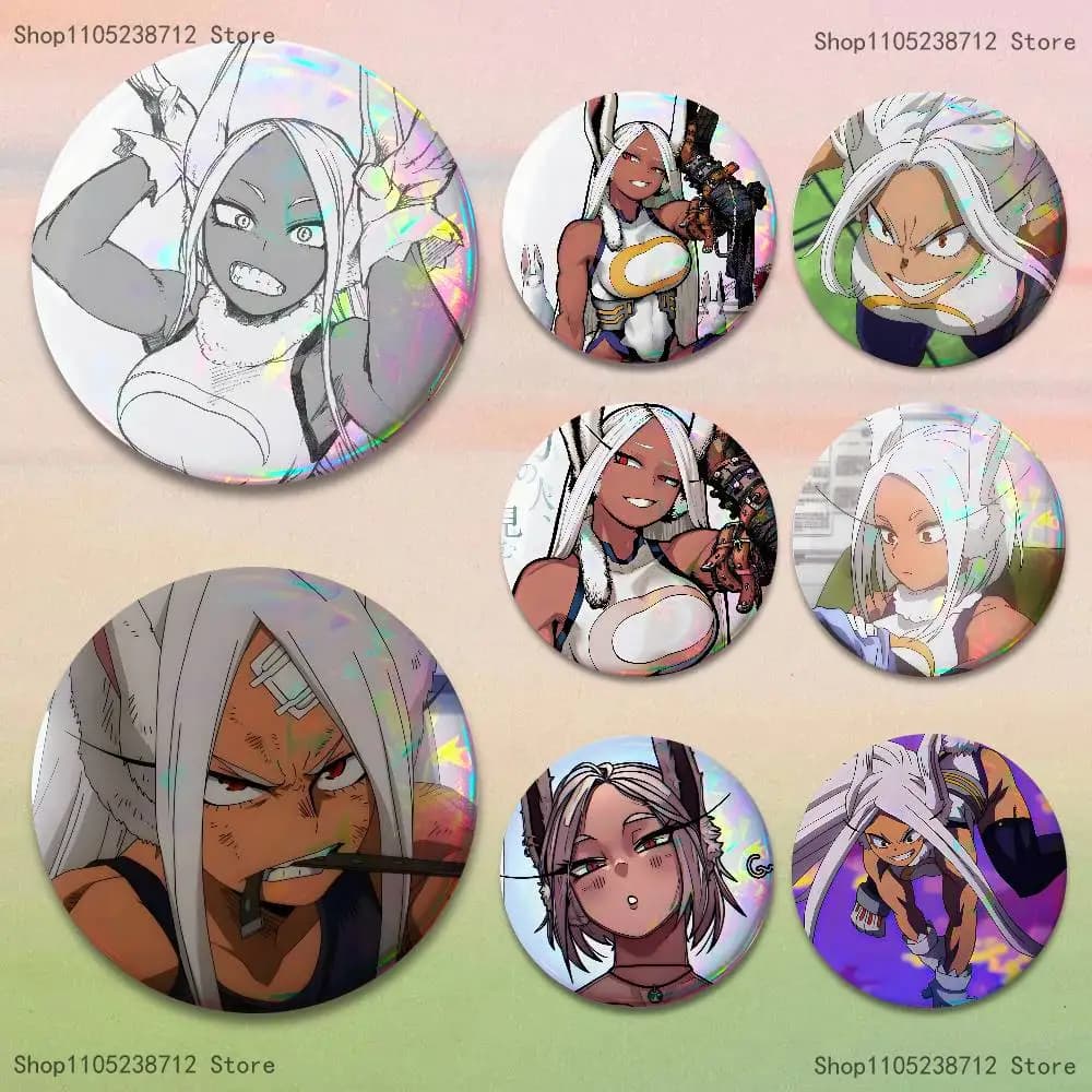 My H-Hero Mirko Button Lapel Anime Pin Badges Brooch Jewelry Decoration Gift 25mm 32mm 44mm 58mm 75mm
