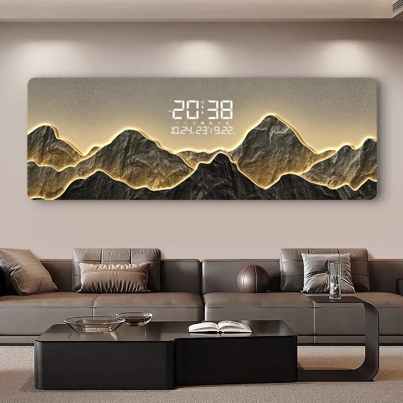 Art Mural Big Size Xenomorph Wall Watch Creative Vintage Design Clock Wall Chinese Style Horloge Murale Living Room Decoration