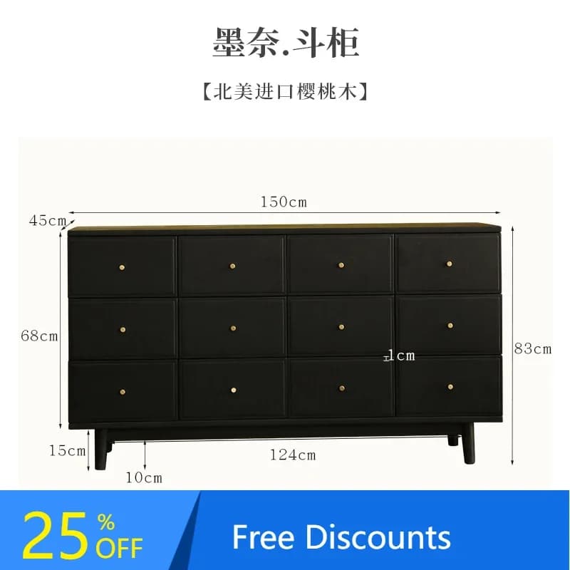LL retro French 12 chest cabinet storage locker solid wood simple side cabinet
