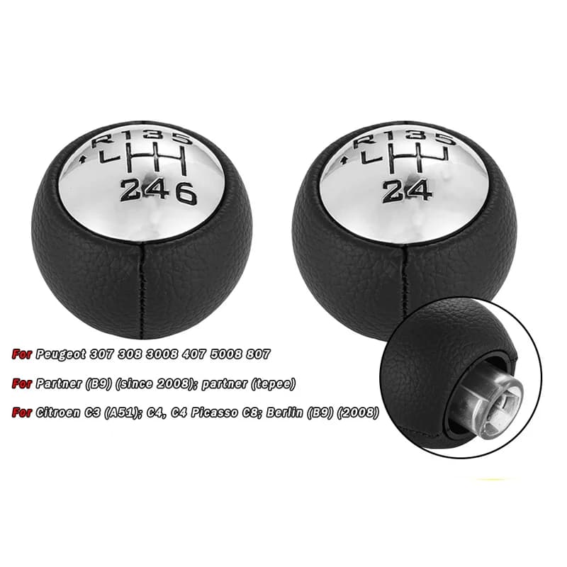 For Peugeot 307 308 5008Citroen manual transmission car shift handball leather gear head wave stick head anti-skid