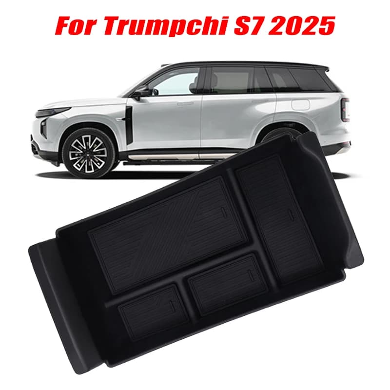 For Trumpchi S7 2025 Model Armrest Storage Box ABS Central Organozer Tray Stowing Tidying Car Accessories