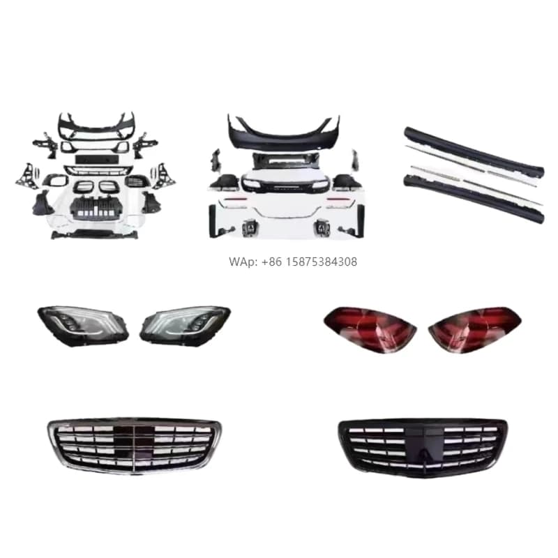 W221 up to W222 Widebody Kit for Mercedes benz W221 S Class S63 S65 S450 S680 2008-2020 Year Upgrade New Bodykit Front Diffuser