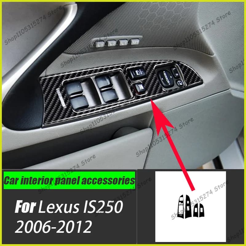 Suitable for Lexus IS250 2006-2012 Carbon Fiber Window Lift Button Panel Interior Modification