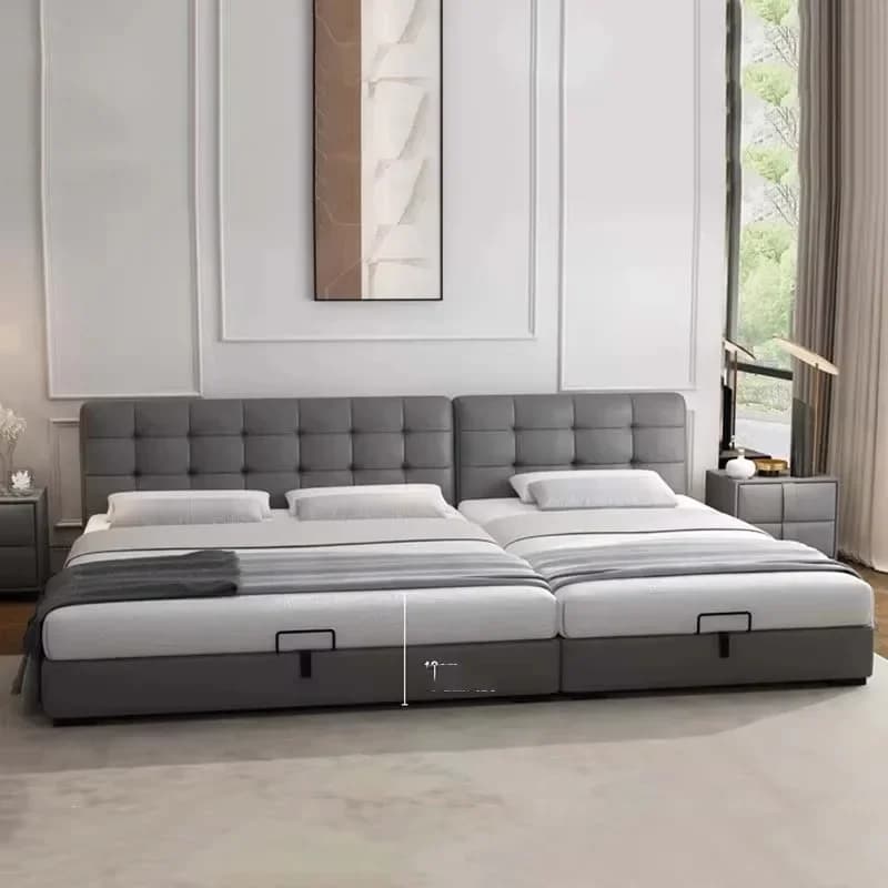 Simple Elegant Nordic Queen Bed Double Low Profile Lit Pliable Bedroom Bed King Modern Sleeping Storage Unique Lounge Furniture
