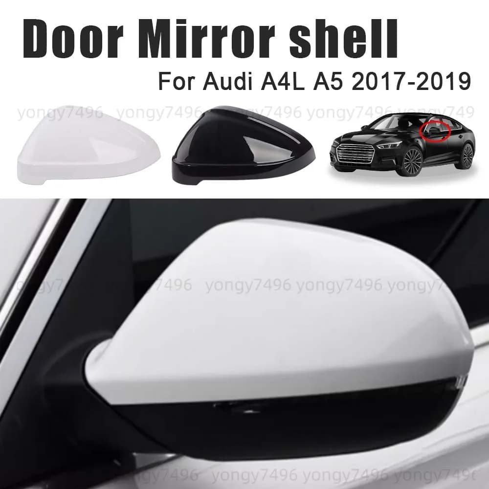 Protective Cover Door Mirror Shell For Audi A4L A5 2017 2018 2019 White Black Car Rearview Accessories Replace Decoration