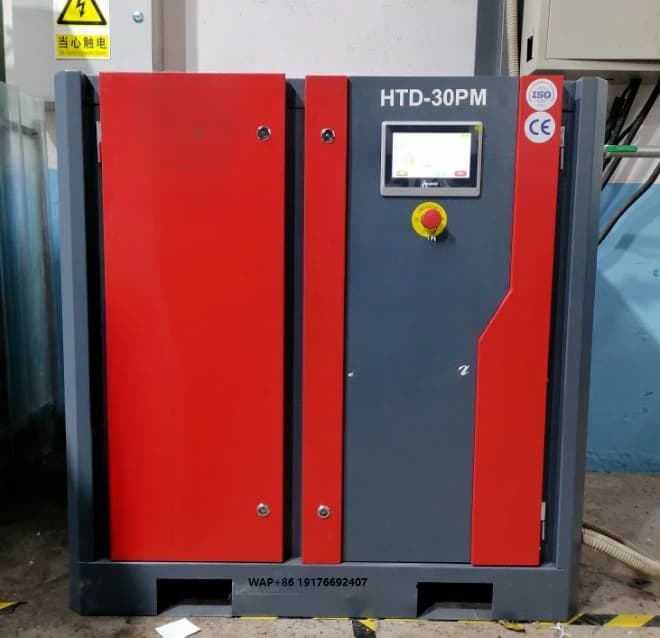 Industrial Grade Lubricated Screw Air Compressor Engine Stainless Steel Portable AC Powered 1000 Air Capacity CO2 Gas HTD Brand