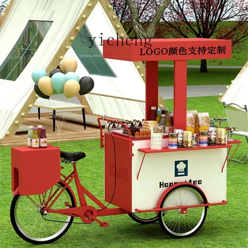 ZC outdoor stall car creative upside down donkey tricycle park lemon tea sales car night market display stand