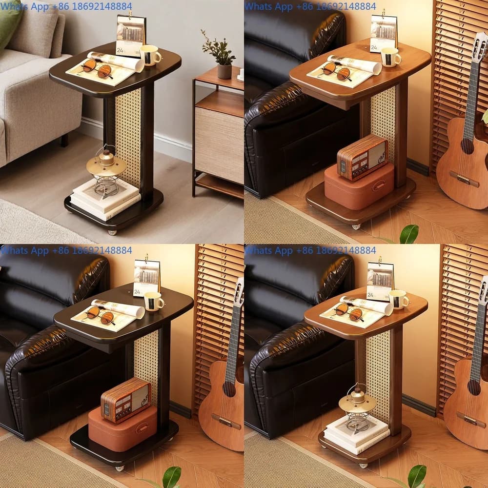 Portable Vintage Coffee Table Living Room Two Tier Small Table Sofa Side  Modern Minimalist Tea Table Bedroom Bedside