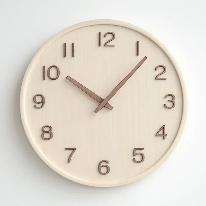 Japan Style Noiseless Wooden Wall Clock Simple Retro Decorative Timepiece for Living Room Home Decor Brief Wood Watch