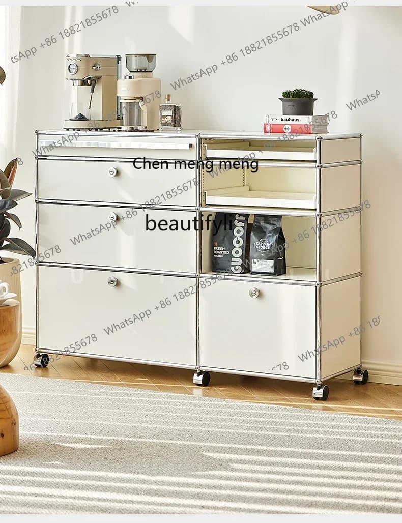 cc182Coffee Module Cabinet Module Stainless Steel Storage Bucket Cabinet Storage TV Bookcase R