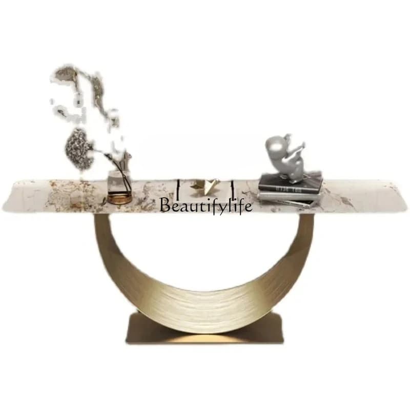 Light Luxury Stone Plate Console Tables New Chinese Style Extremely Narrow a Long Narrow Table Wall Console Table