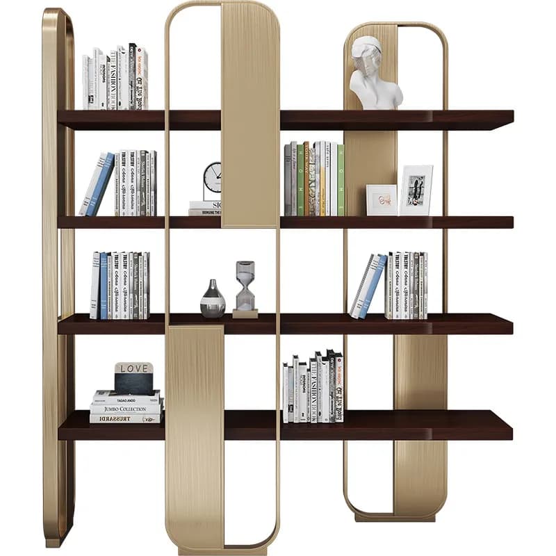 YJQ Italian minimalist living room household stainless steel shelf metal multi-layer bookcase display shelf