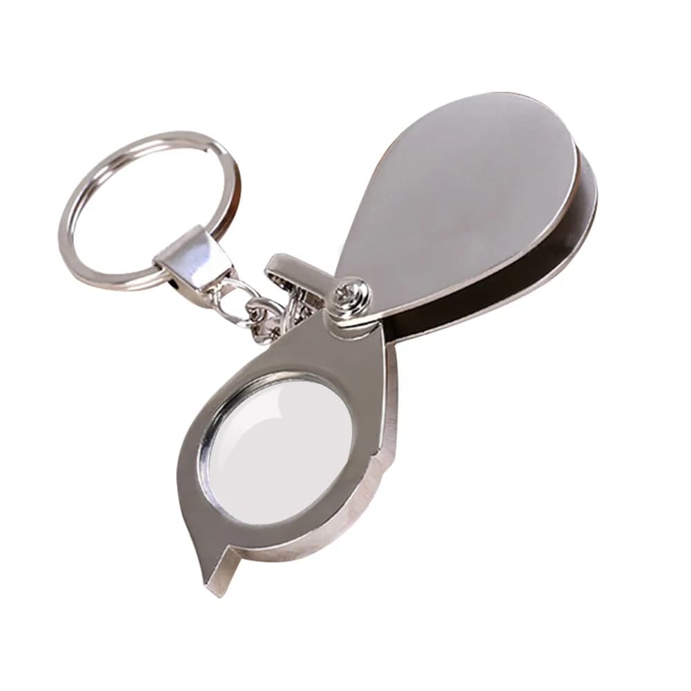 15X Folding Key Ring Magnifier Key Chain Magnifying Glass Jewelry Loupe Gift