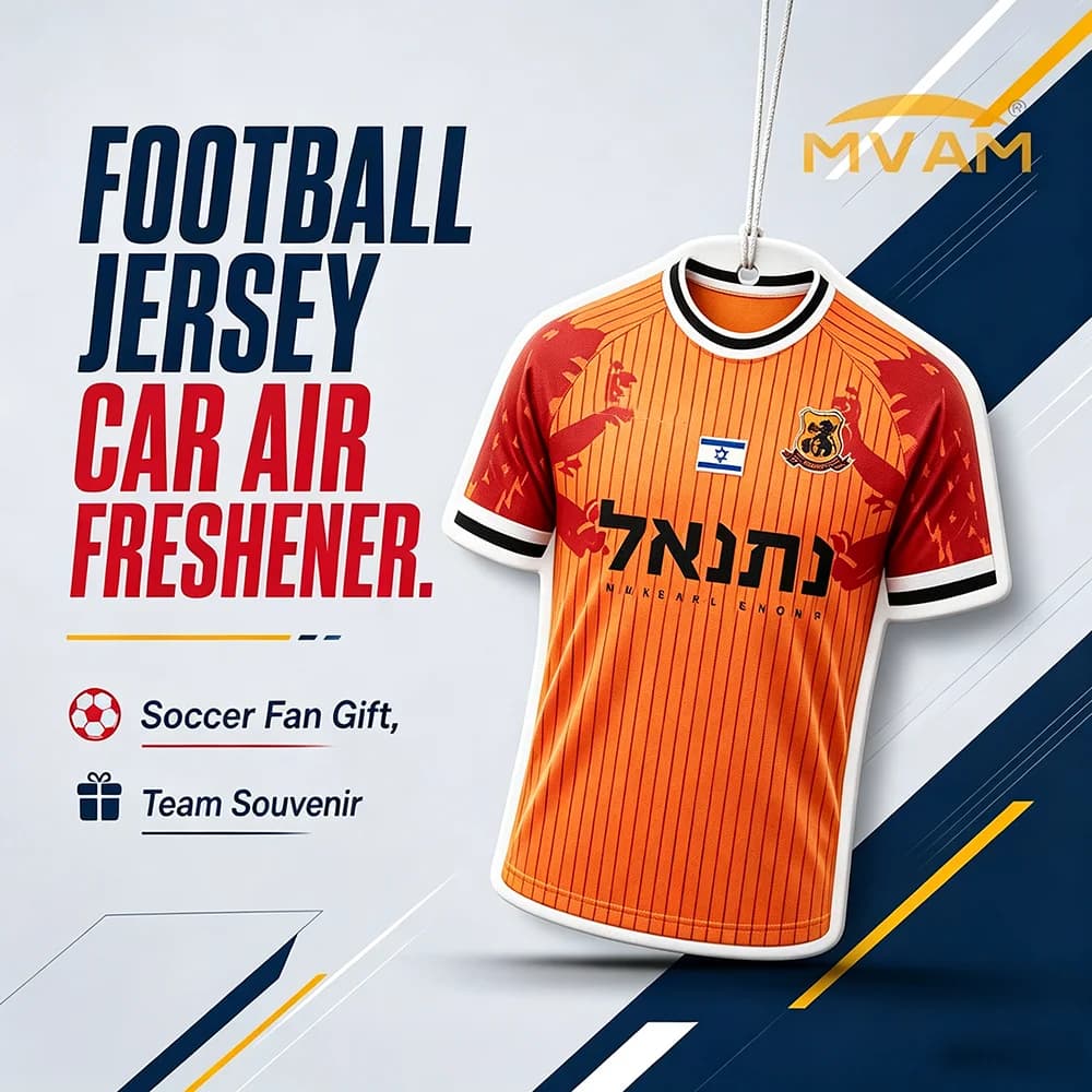 Double Sides Printed Soccer Jersey Car Air Freshener, Custom Football Team Hanging Scent Card, Auto Rearview Mirror Souvenir Gif