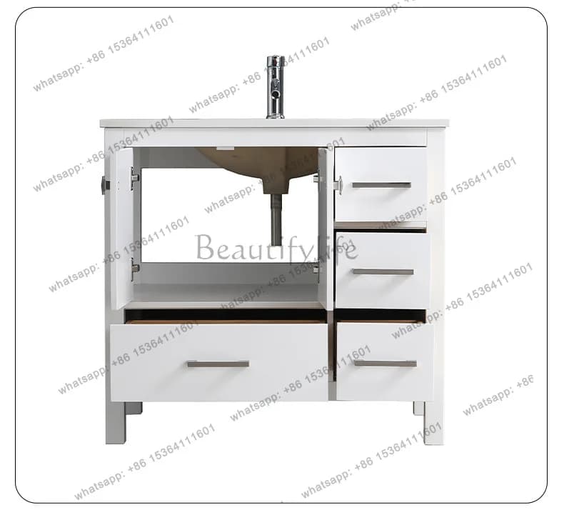 Bathroom Cabinet Set Marble Ceramic Integrated Washstand Luxury Paint Cabinet