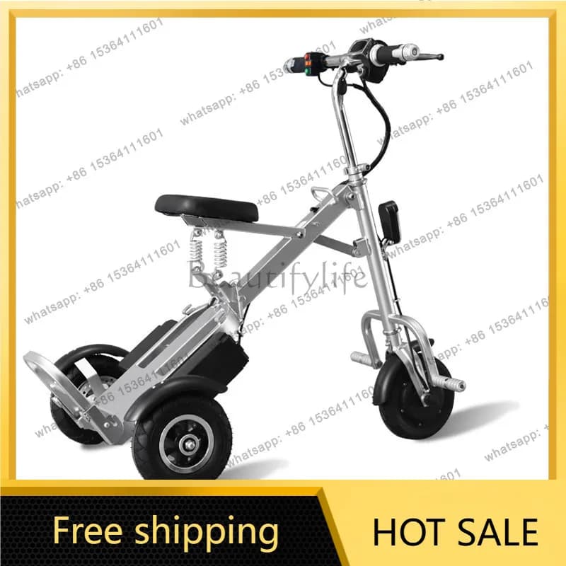 LS folding electric bicycle light portable small for the elderly three-wheeled travel safety shopping cart