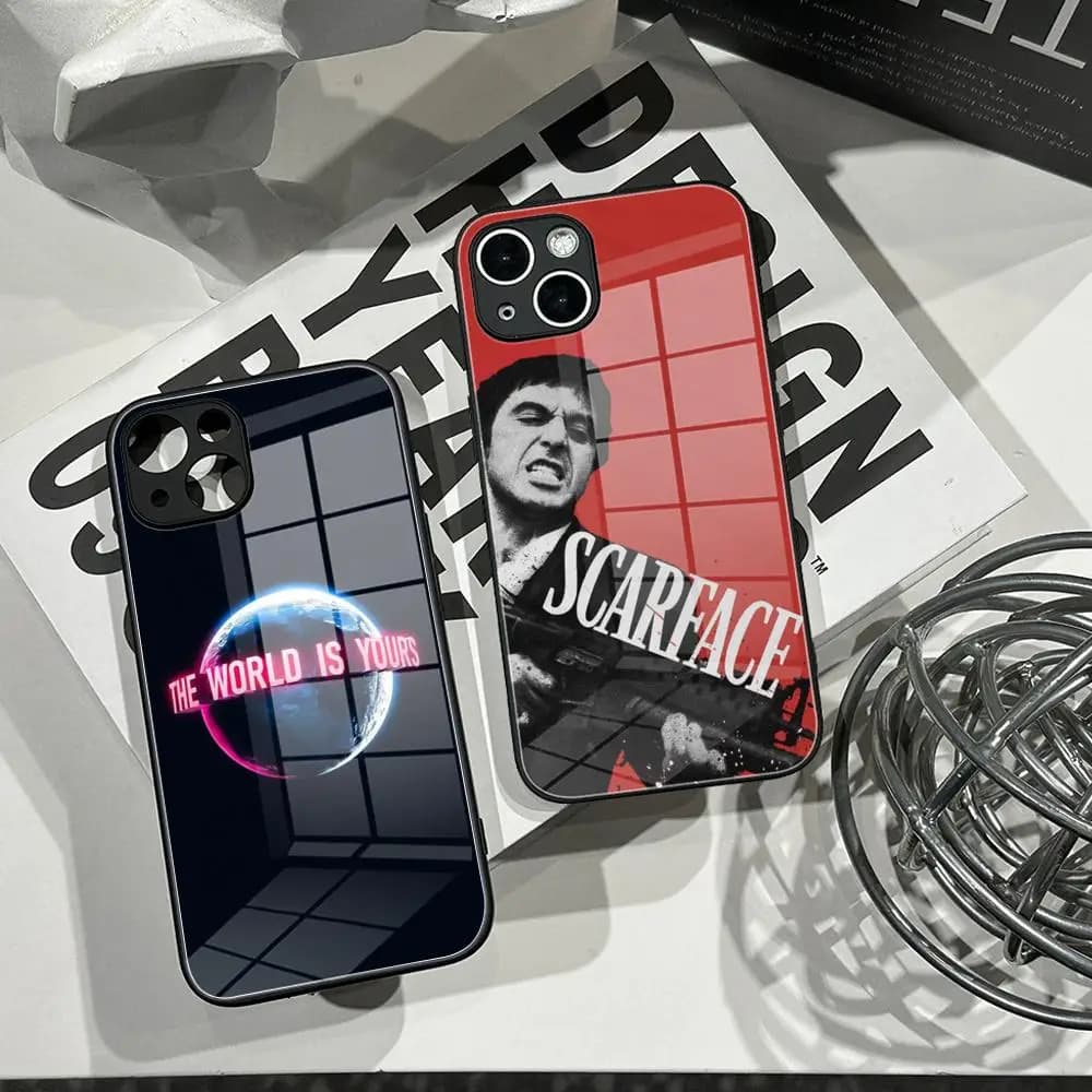 S-Scarface 1983 Pacino Movie Phone Case Tempered Glass Shell FOR IPhone 16ProMAX 14 12 17Pro Air 15 16 Plus 13 Pro MAX Cover