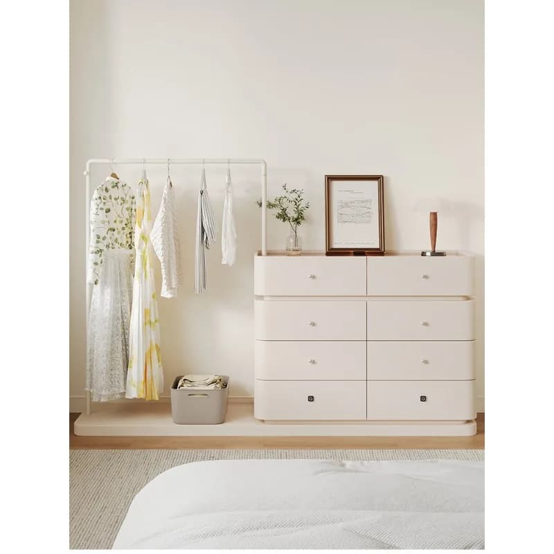 Bedroom chest, coat rack, modern simplicity with lock, intelligent solid wood bedside storage cabinet, clothes artifact