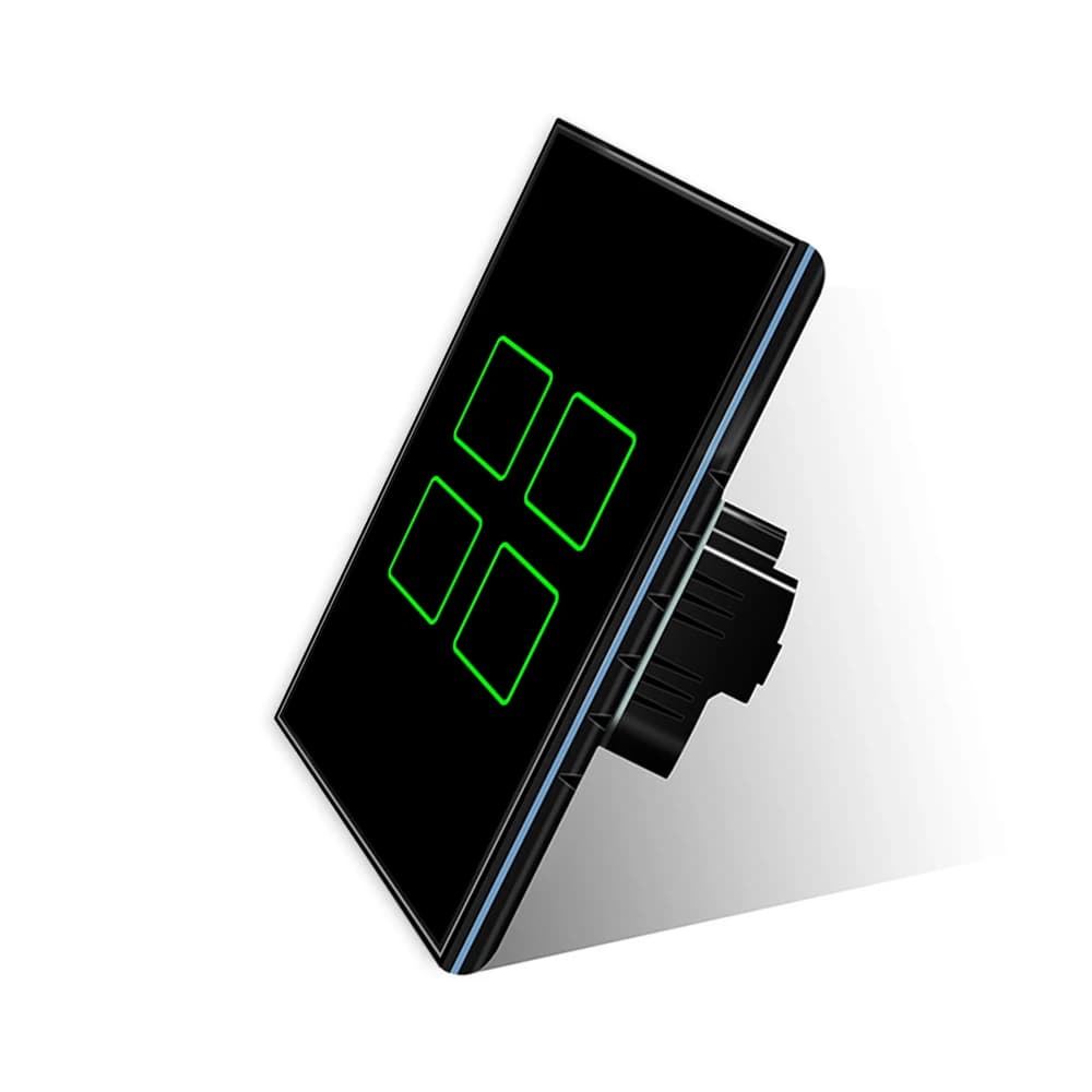 Good Price High Quality Tempered Glass Panel Touch Smart 4 Gang Light Wall Switch Work With    Wifi Zigbee Goole Home Alexa