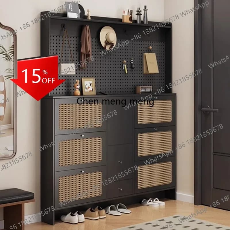 Q181 Creative Black Shoes Rack Integrated Storage Drawers Stool Cheap Shoes Rack Living Room Family Muebles Chinese Style Furnit