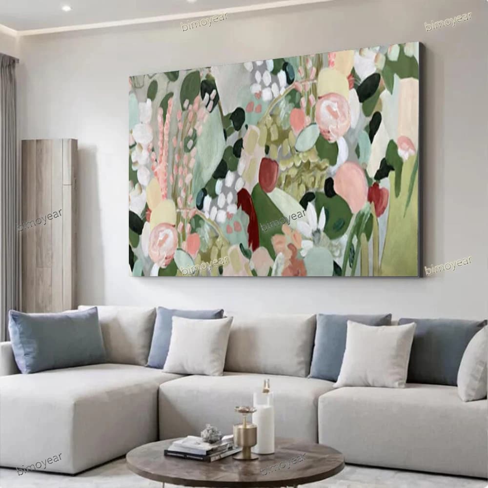 100% Hand Painted Abstract Oil Painting On Canvas Mural Artwork Wall Art Picture Beautiful Flowers Image Decor Home Living Room