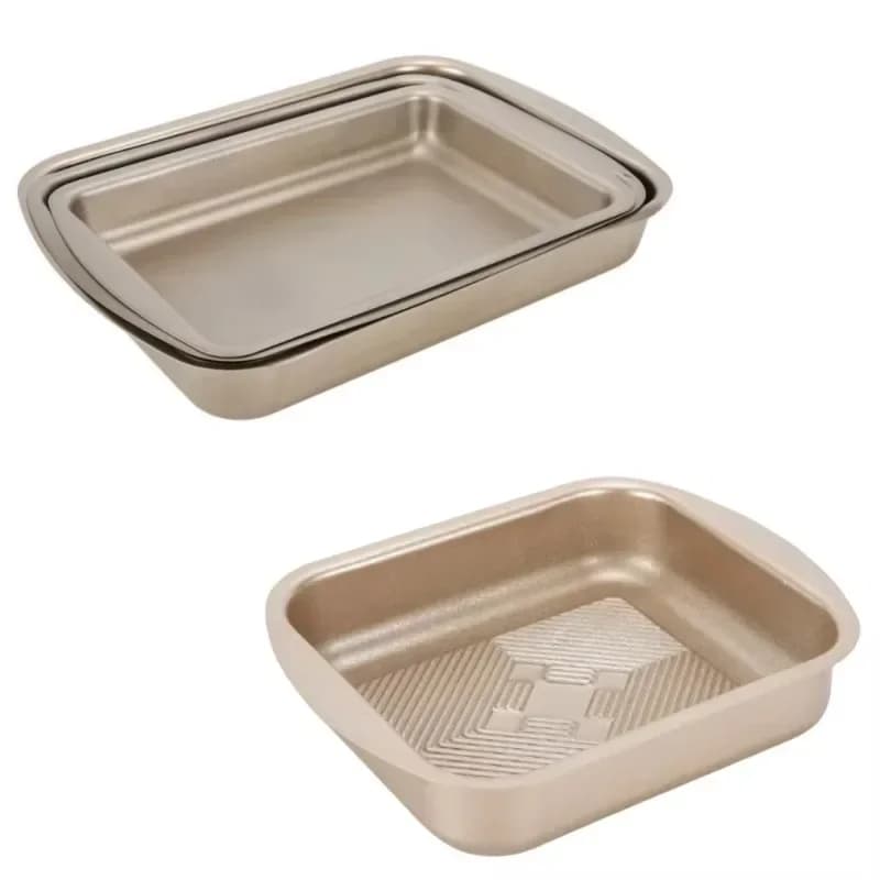 Kitchen 4pcs Sets Bakery Pan Oven Safe Baking Dish Ceramic Coating Rectangular Non Stick Pressed Aluminium Baking Tray