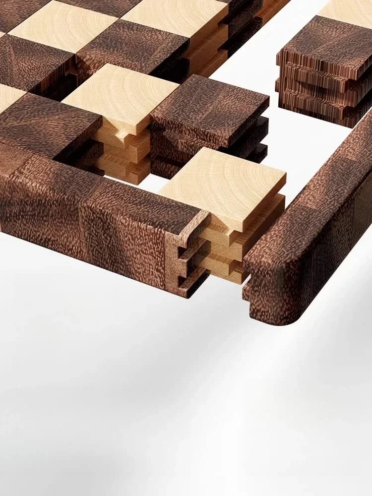 Mortise and tenon checkerboard cutting board, anti-mildew and antibacterial solid wood cutting board cutting board