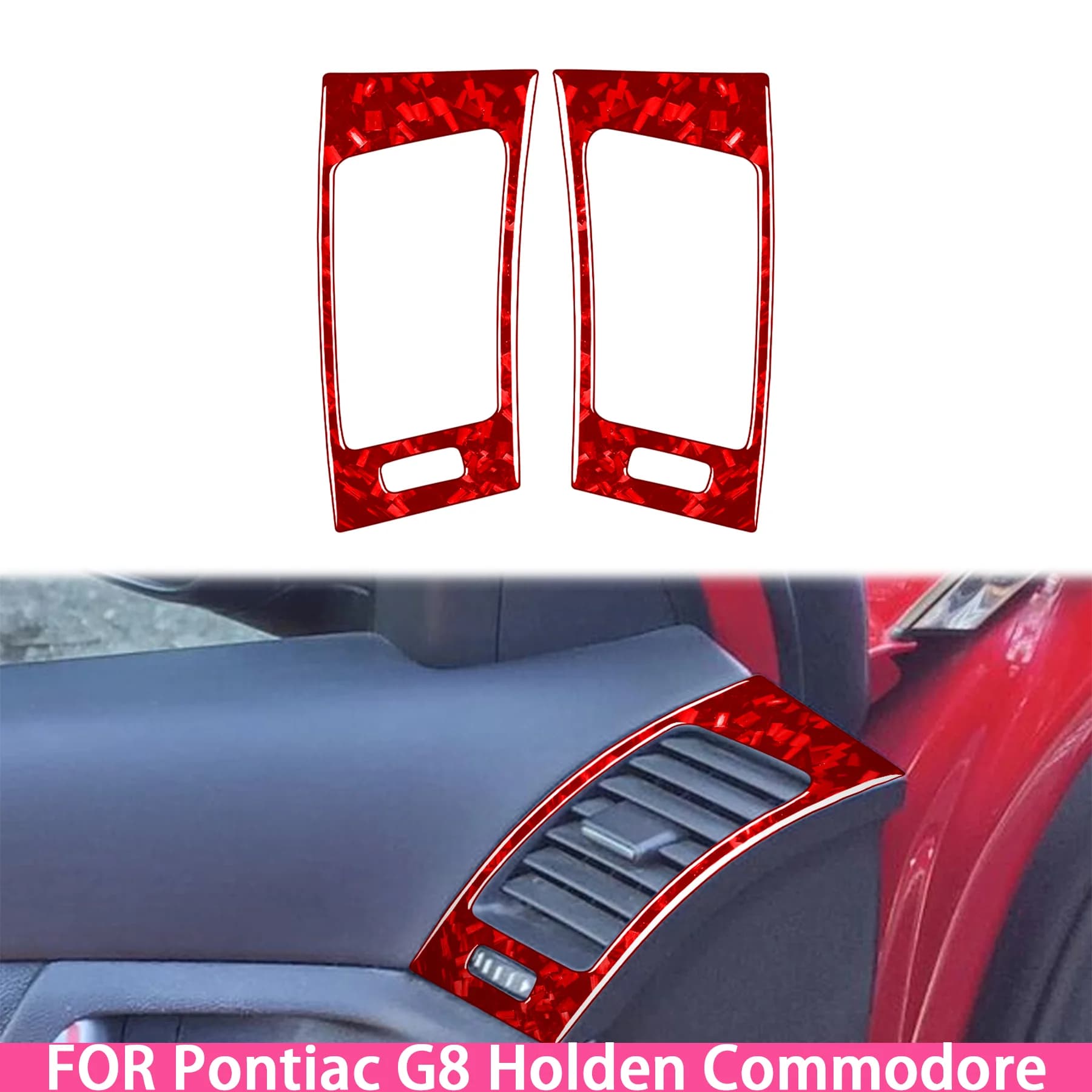 Forged Carbon Fiber Car Front Door Air Outlet Frame  Accessories Sticker FOR Pontiac G8 2008-2009 Holden Commodore 2006-2012