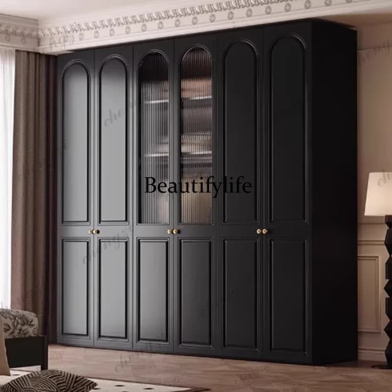 M138 Luxury Designs Wardrobe Essential Wooden Simple Black Cabinet Wardrobe Bedroom Modern Tall Szafa Na Ubrania House Furniture