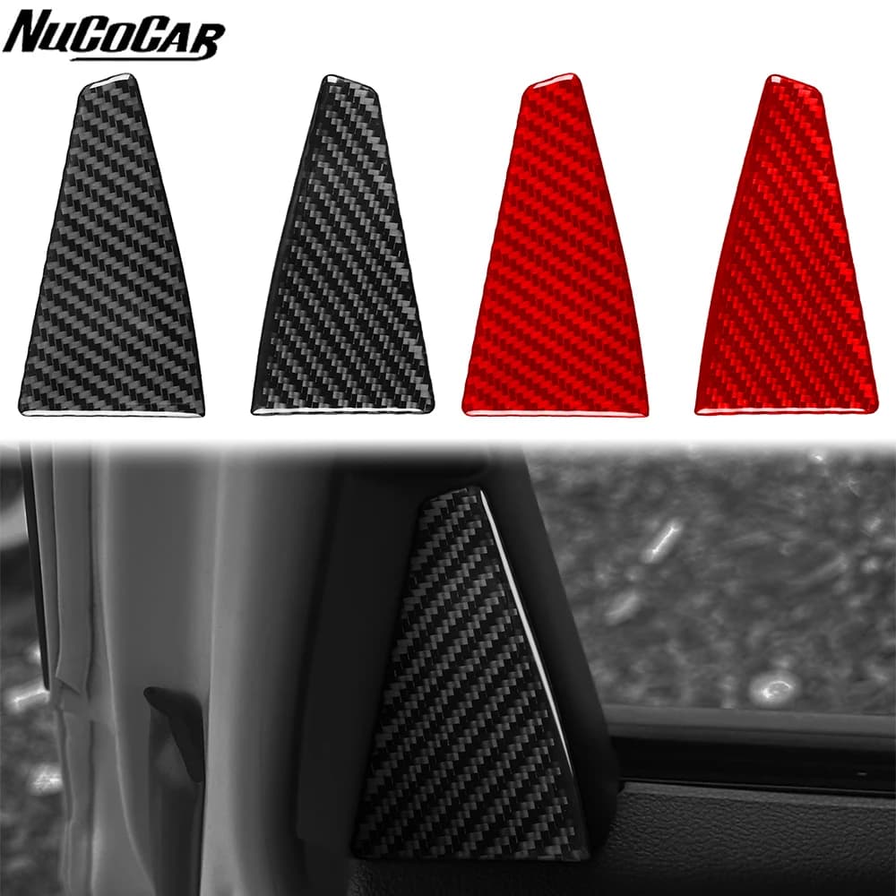For Honda Fit Jazz 2014-2020 Carbon Fiber Door triangle Panel Trim Cover Car Accessories Interior Decorative Stickers