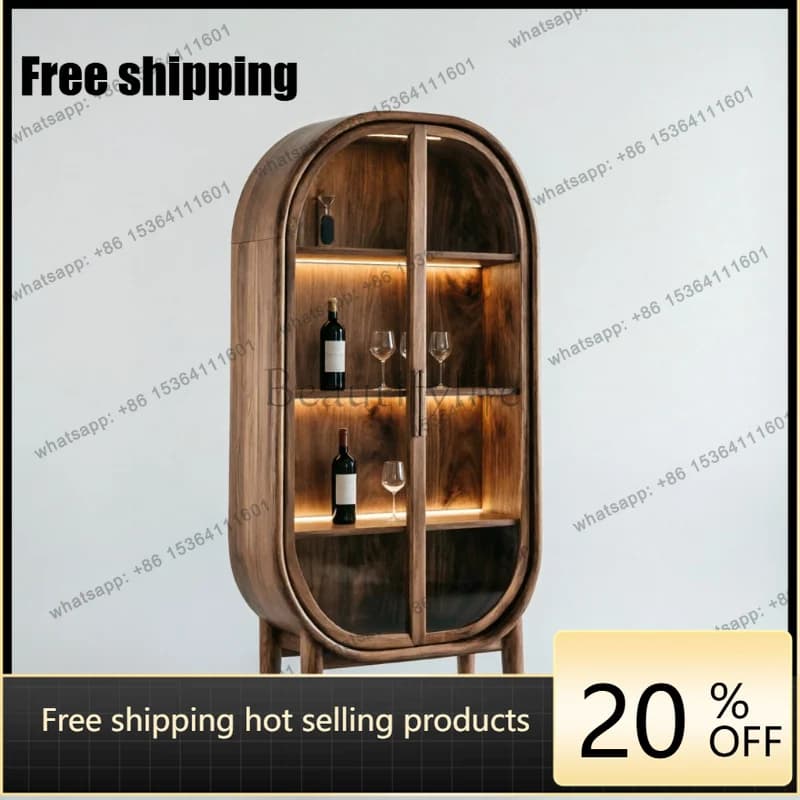 Multi Layer Wooden Display Cabinet Luxury Beauty Storage Hotel Living Room Cabinets