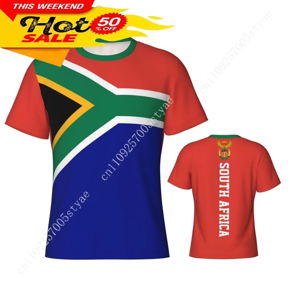 South Africa Flag Tshirt Men Tees 3D Sports Jersey Fashion Soccer Clothes Football Fans Gift Patriotic T-shirt Casual T Shirt