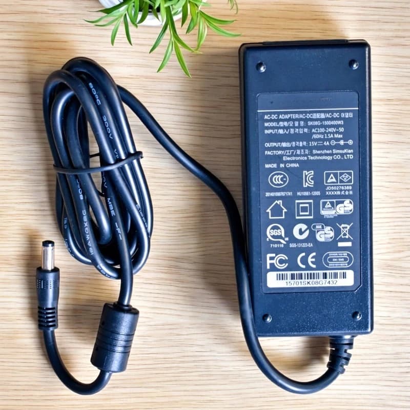 SK08G-1500400W3 AC to DC Power Adapter, Original 15V 4A Power Charger with 5.5x2.5mm DC Connector, Replacement Power Adapter