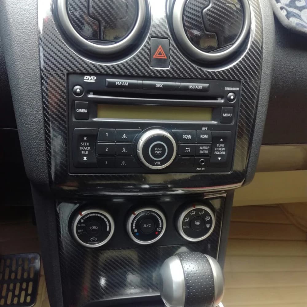Car-Styling Carbon Fiber Car Interior Center Console Color Change Molding Sticker Decals for Nissan Qashqai 2008-2015