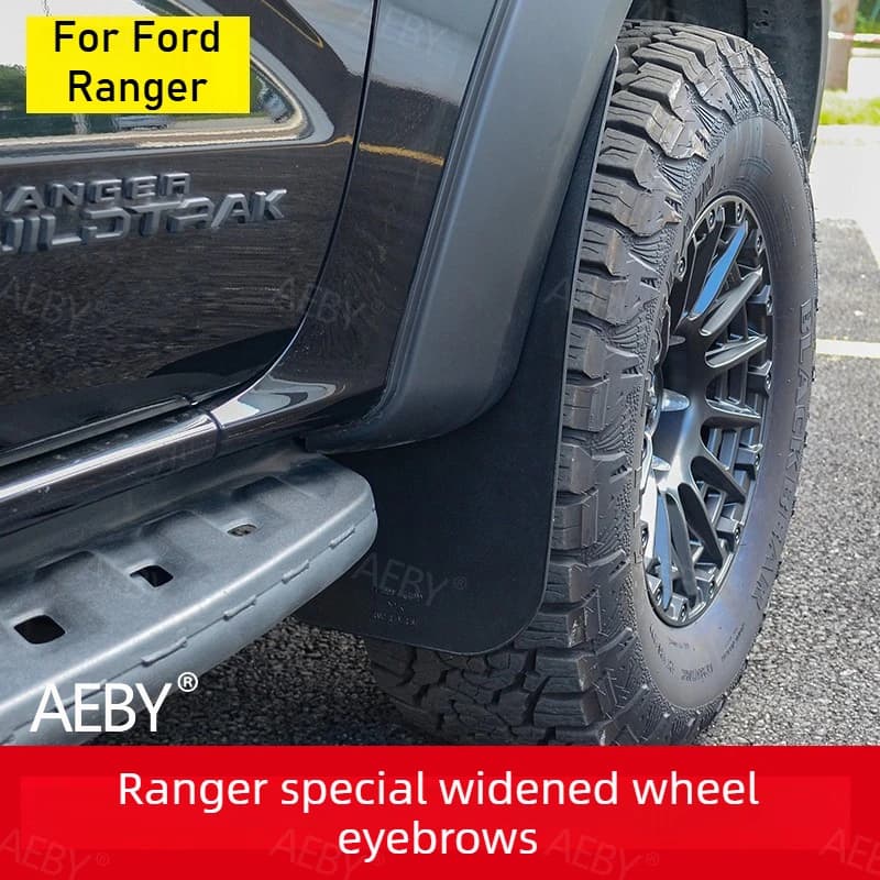 For Ford Ranger 2022-2026 Heavy duty mudguard,Fender extra wide heavy duty,Tire hub anti-sludge rubber,Car exterior accessories
