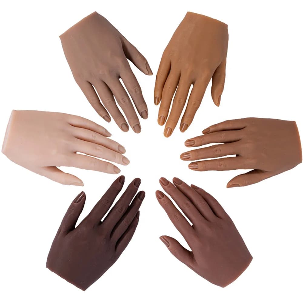 Flexible Joint Manicure Practice Hand with Multi-color Options for Nail Art Training and Display