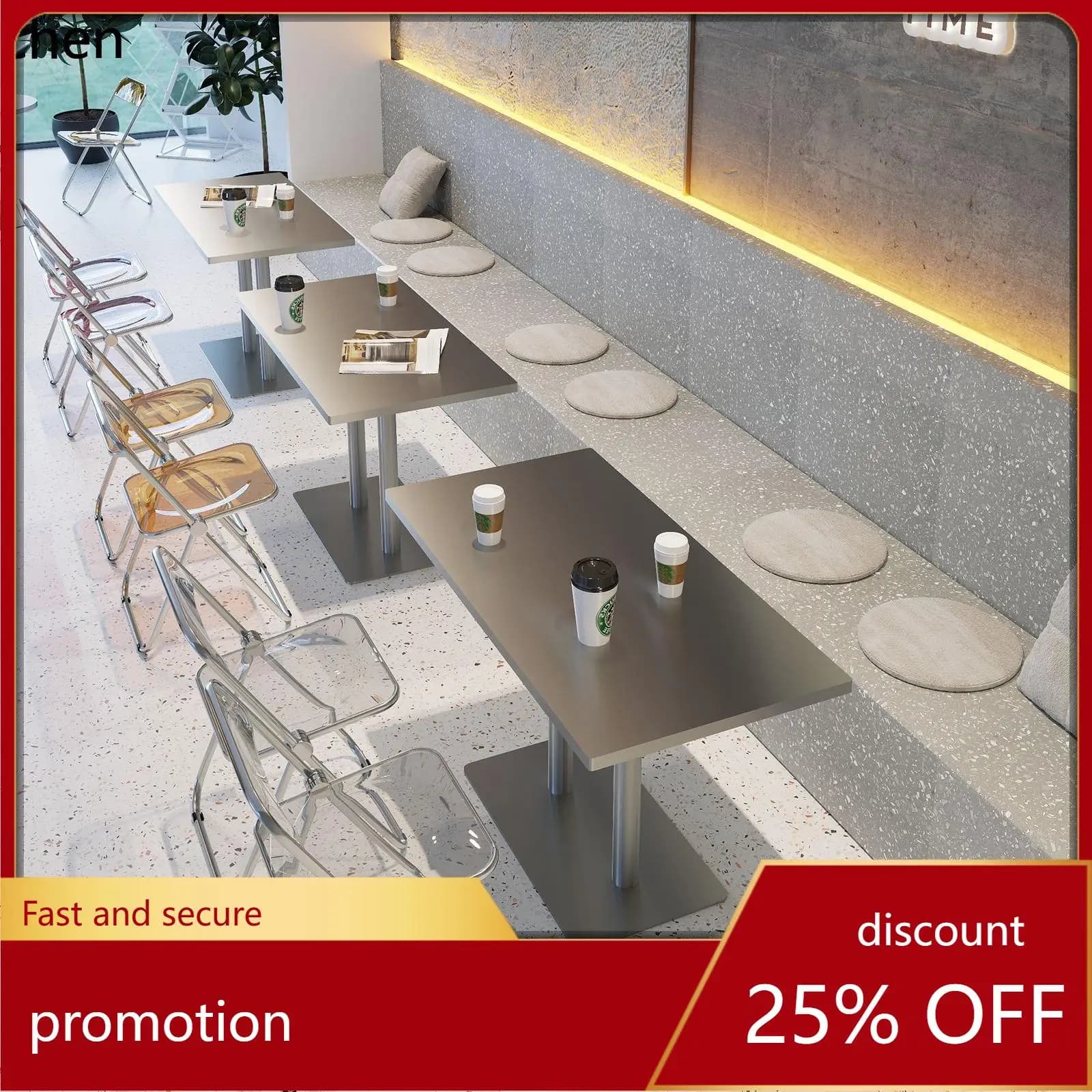 CZ stainless steel tables and chairs industrial-style wall-mounted booth sofa table and chair  restaurants and dessert shops
