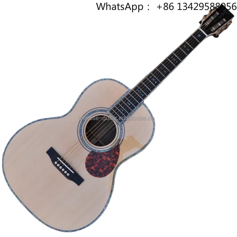 Flyoung Natural Wood Color 41 Inch Acoustic Guitar 00042 Model Top Solid Classical Guitar Ebony Fretboard
