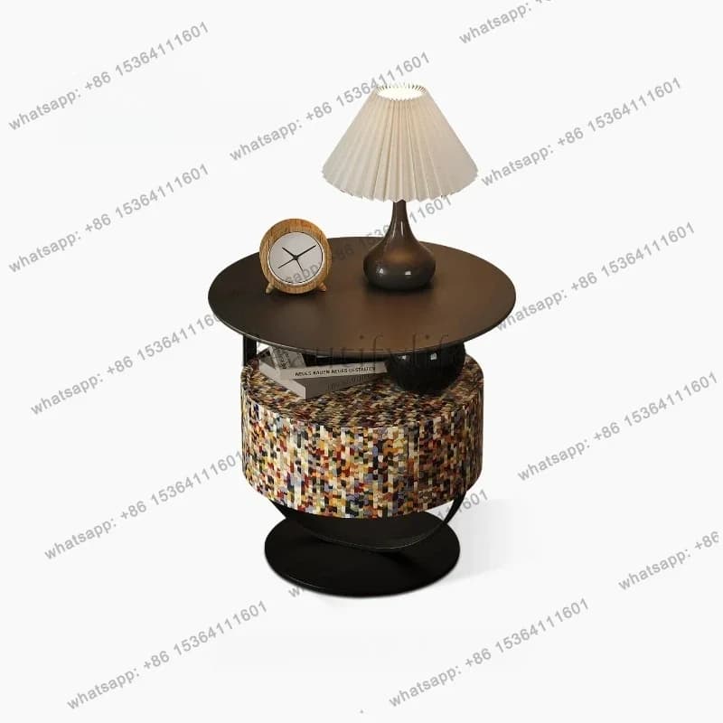 Italian Minimalist Creative Bedside Table Nordic Bedside Table with Drawer Modern Storage  Table Light luxury Bedroom Furniture